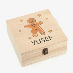 Personalised Wooden Gingerbread Man Box (24cm)