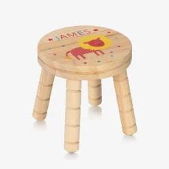 Personalised Wooden Lion Stool