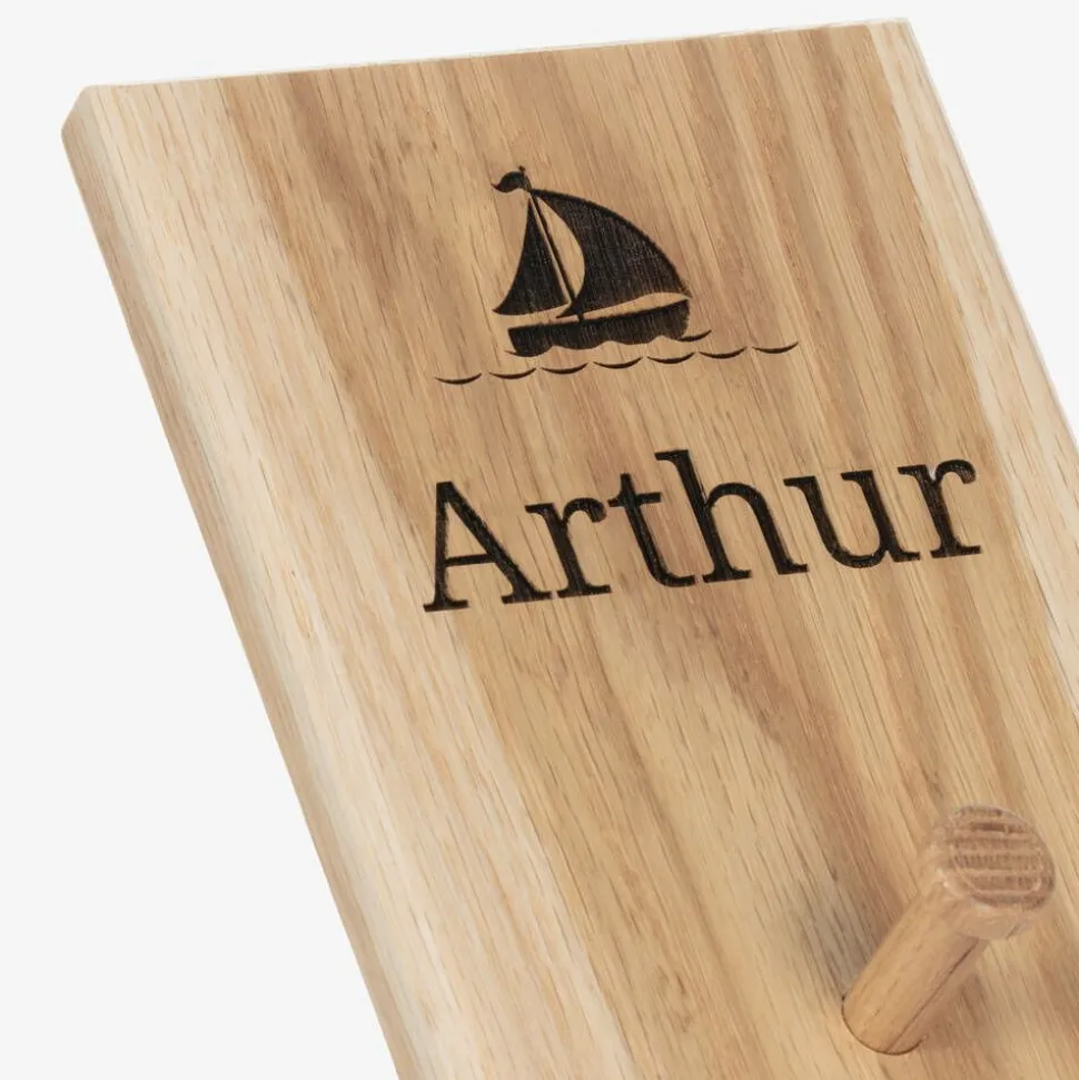 Personalised Wooden Ship Peg Hook (18cm)