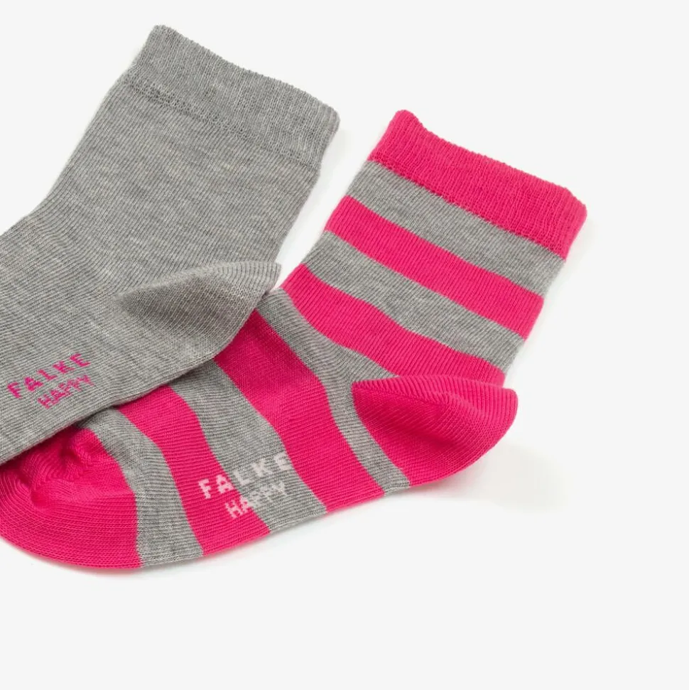 Pink & Grey Cotton Socks (2 Pack)