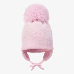 Pink Alice Knitted Large Pom-Pom Beanie