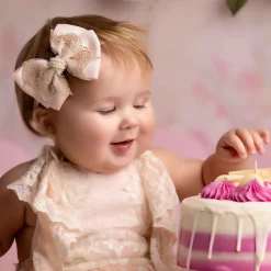 Pink & Gold Bow Clip (11cm)