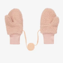 Pink Bouclé Fleece Mittens