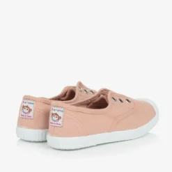 Pink Canvas Slip-On Trainers