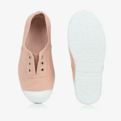 Pink Canvas Slip-On Trainers