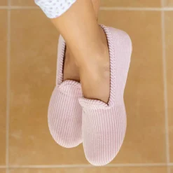 Pink Corduroy Slippers
