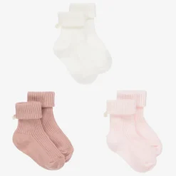 Pink Cotton Baby Socks (3 Pack)