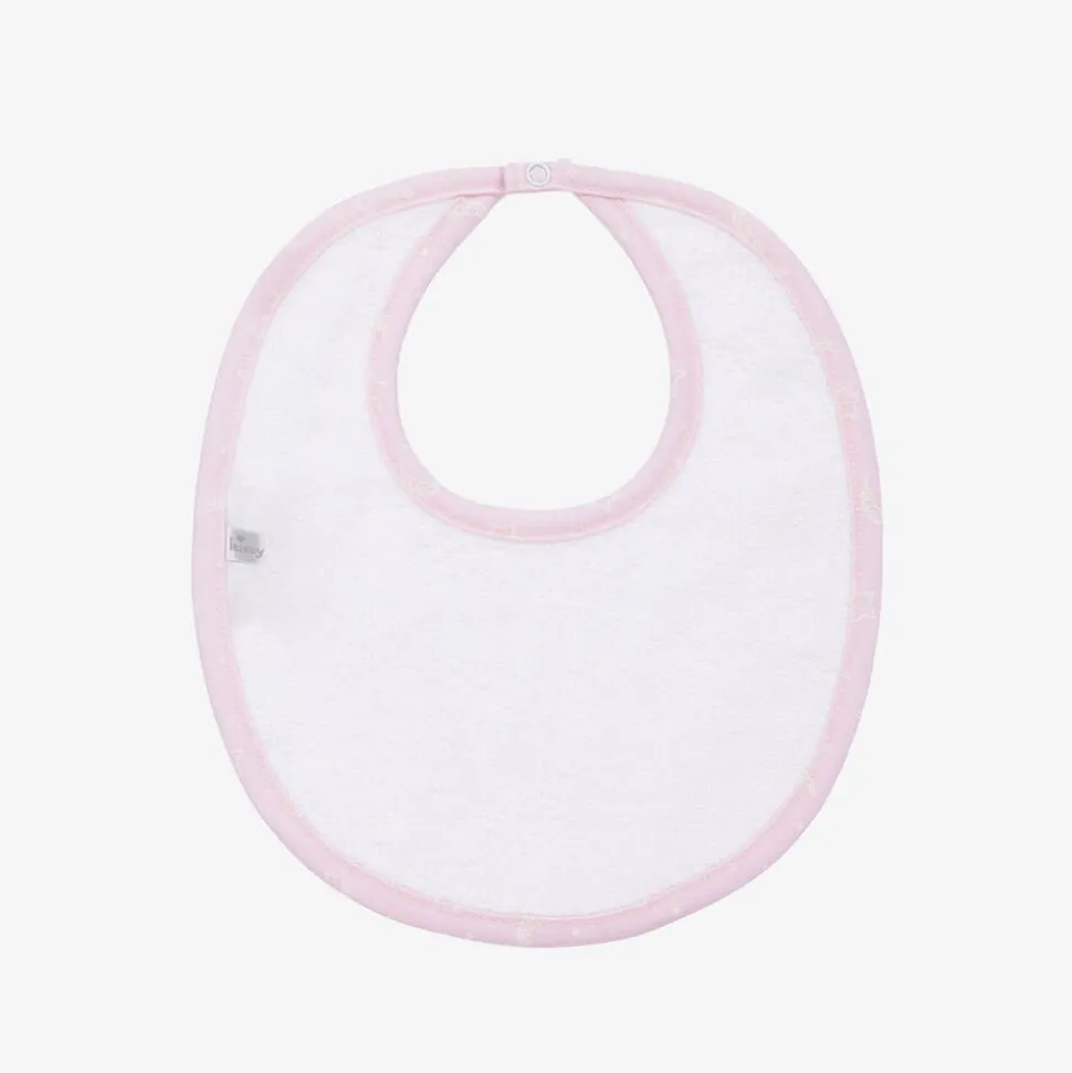Pink Cotton Crescent Moonlight Baby Bib