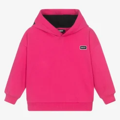 Pink Cotton Embroidered Hoodie