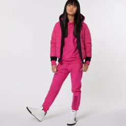 Pink Cotton Embroidered Hoodie