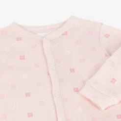 Pink Cotton 4G Logo Babygrow