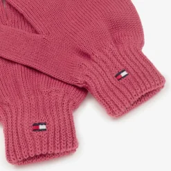 Pink Cotton Knit Flag Gloves