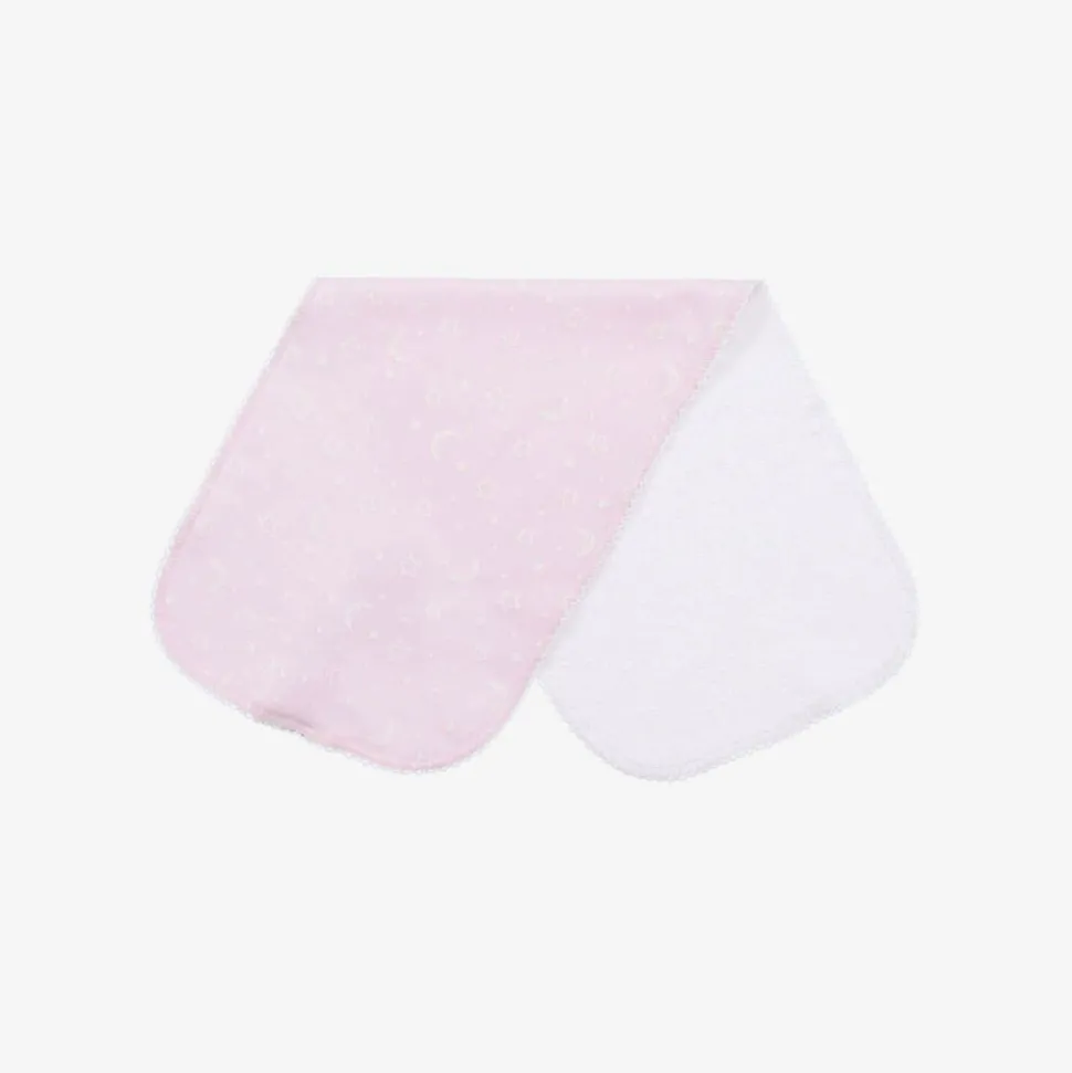 Pink Crescent Moonlight Pima Cotton Burp Cloth (48cm)