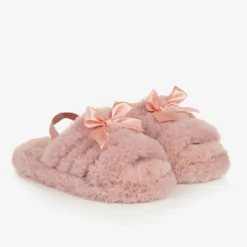 Pink Faux Fur Slippers
