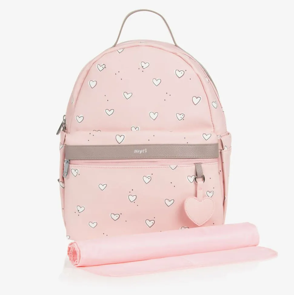 Pink Faux Leather Changing Backpack (37cm)