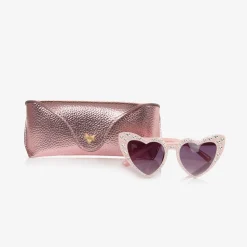 Pink Heart Diamanté Sunglasses (UV400)