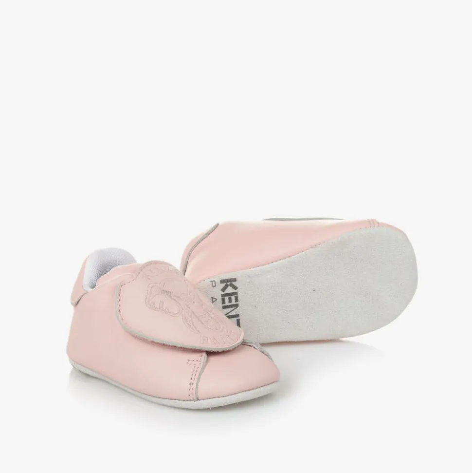 Pink Leather Elephant Pre-Walker Shoes