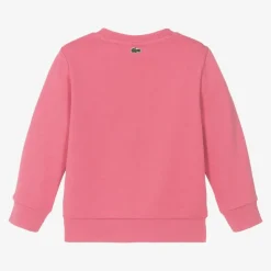 Pink Organic Cotton Crocodile Logo Sweatshirt