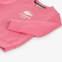 Pink Organic Cotton Crocodile Logo Sweatshirt