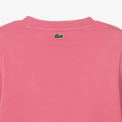 Pink Organic Cotton Crocodile Logo Sweatshirt