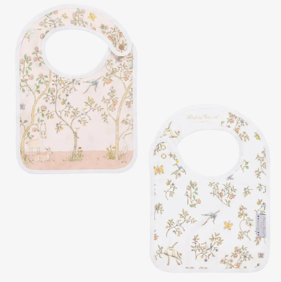 Pink Organic Cotton Swaddle & Bib Set