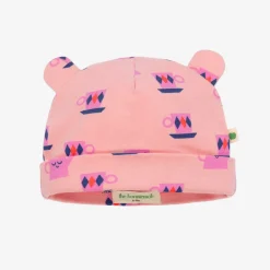 Pink Organic Cotton Tea Time Baby Hat