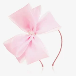 Pink Organza Bow Hairband