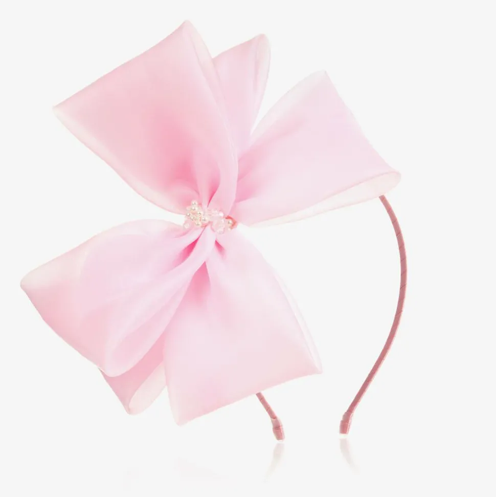 Pink Organza Bow Hairband