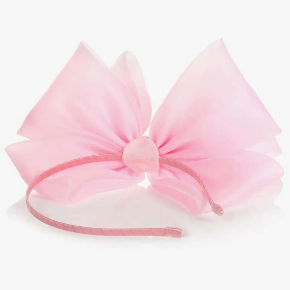 Pink Organza Bow Hairband