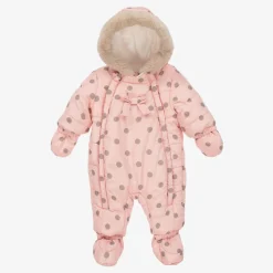 Pink Padded Baby Snowsuit