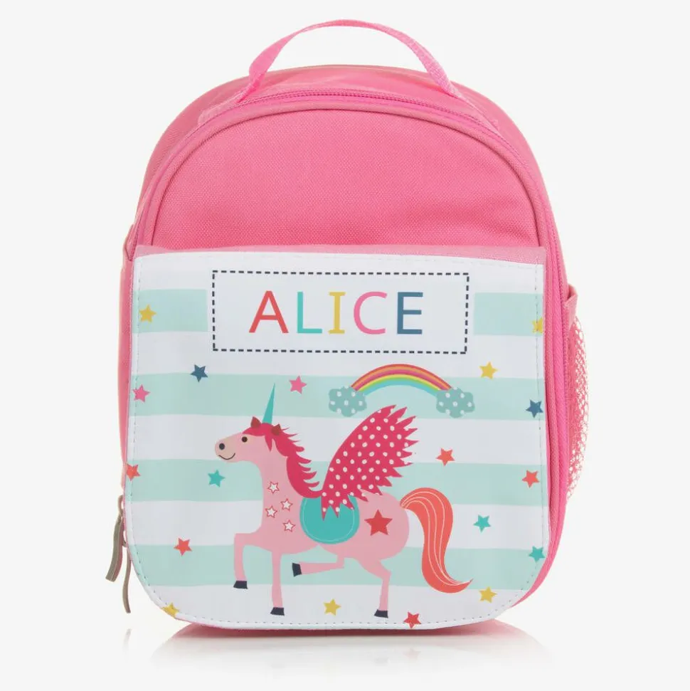 Pink Personalised Unicorn Lunch Bag (24cm)