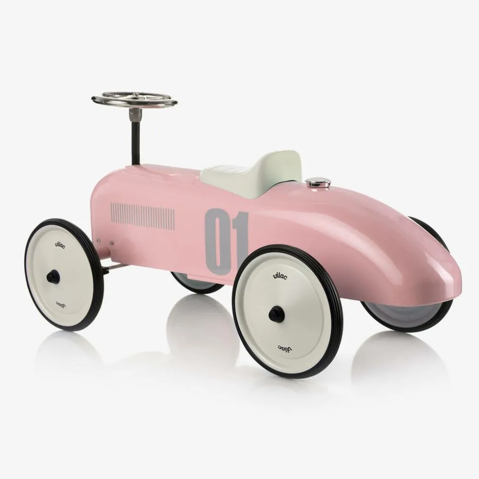 Pink Ride-On Vintage Car (76cm)