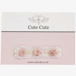 Pink Rose & Pearl Headband