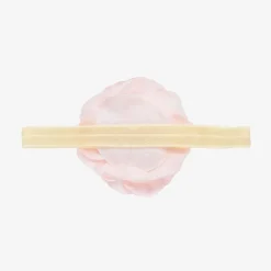 Pink Silk Rose with Diamanté & Pearl Headband