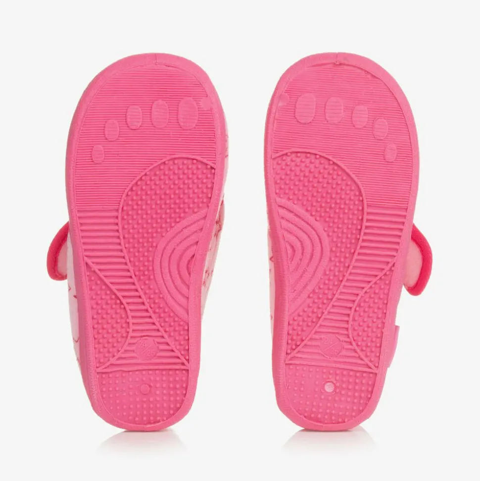 Pink Star Velour Slippers