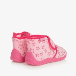 Pink Star Velour Slippers