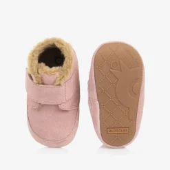 Pink Suede Leather First Walker Shoes