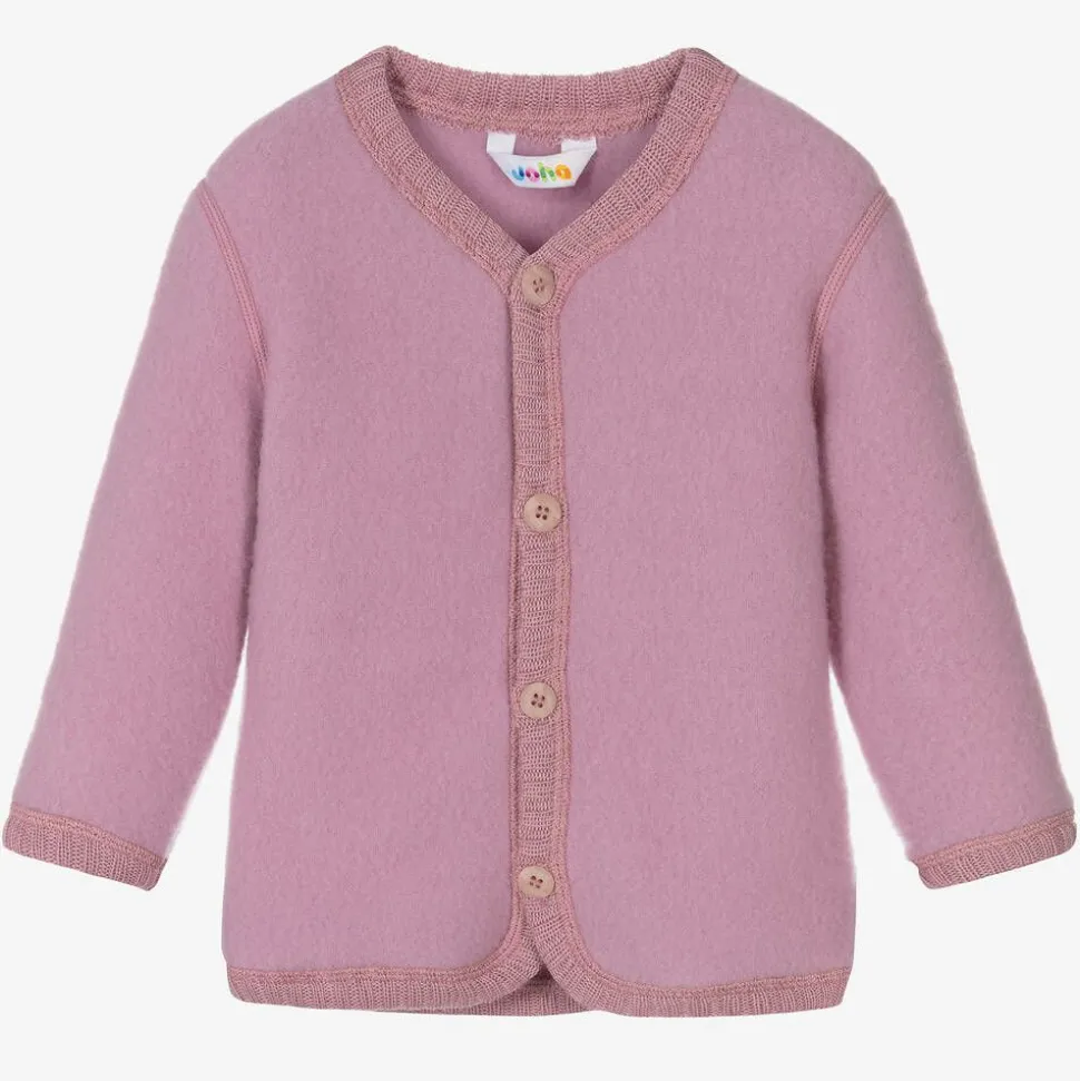 Pink Thermal Wool Cardigan