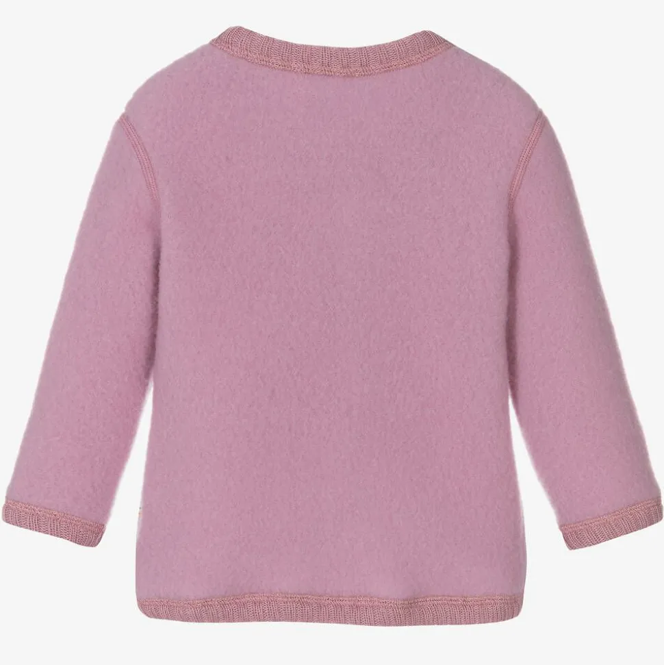Pink Thermal Wool Cardigan
