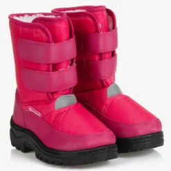 Pink Velcro Snow Boots