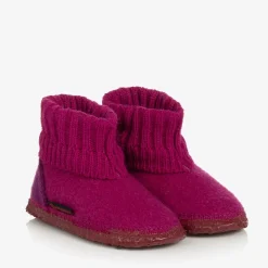 Pink Wool Boot Slippers