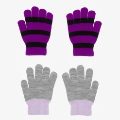 Purple & Grey Knitted Gloves (2 Pack)