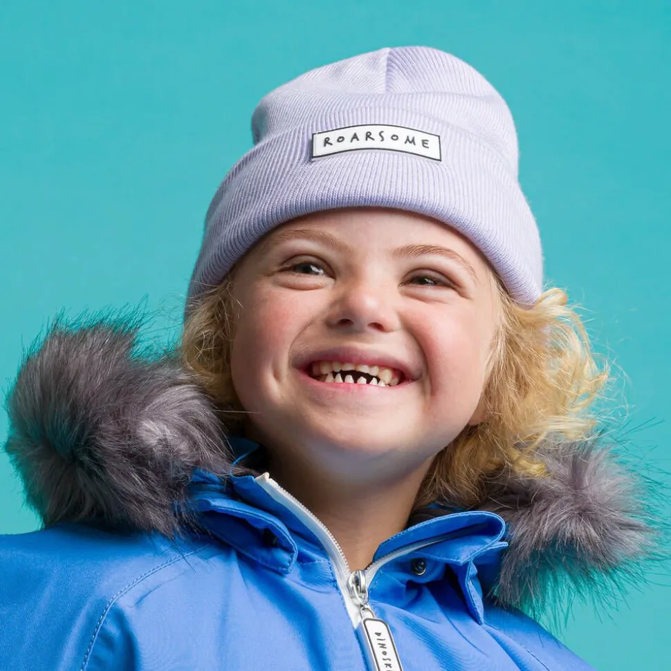 Purple Knitted Beanie Hat