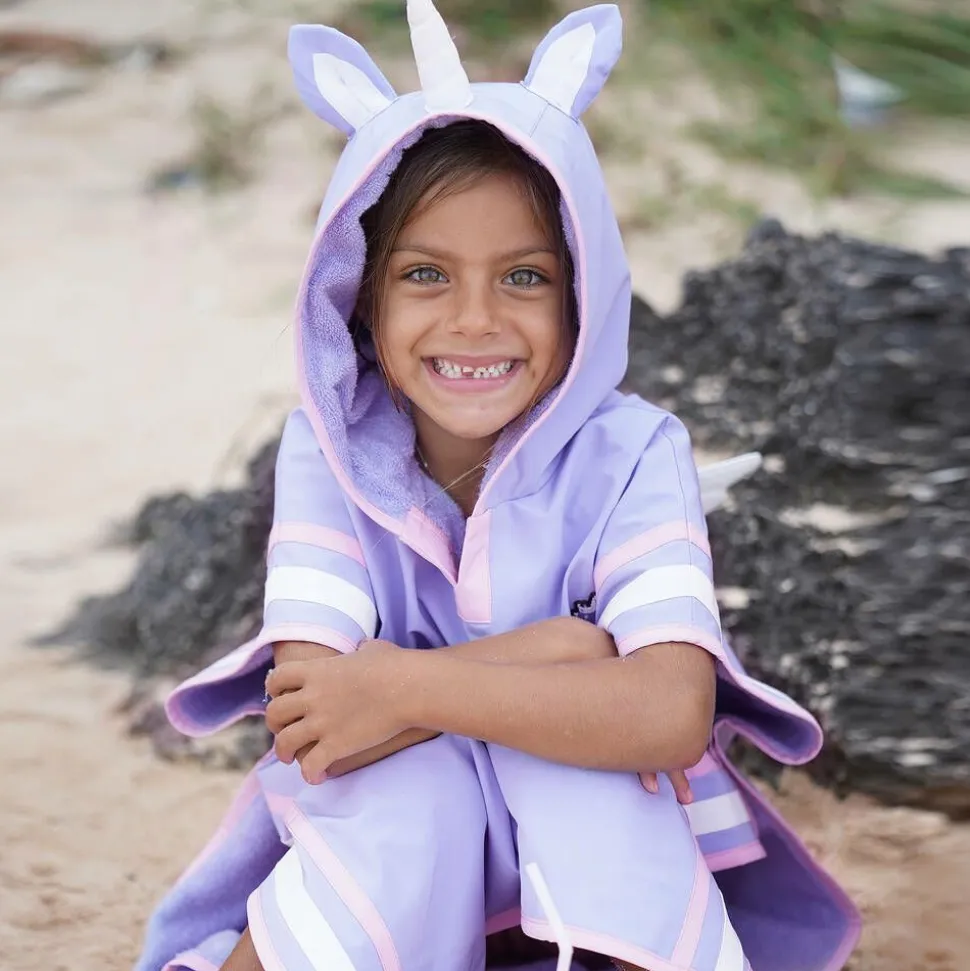 Purple Sparkle The Unicorn Poncho Towel
