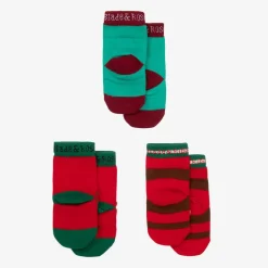 Red & Green Cotton Festive Socks (3 Pack)