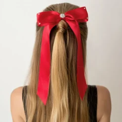 Red Bow Hair Clip (13cm)