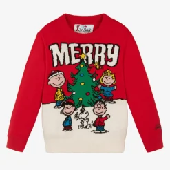 Red Christmas Wool & Cashmere Peanuts© Jumper