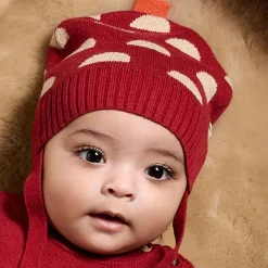 Red Cotton & Cashmere Knit Hat