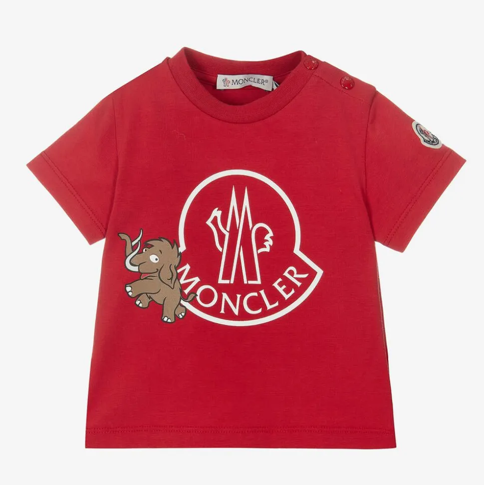 Red Cotton Mammoth Logo T-Shirt