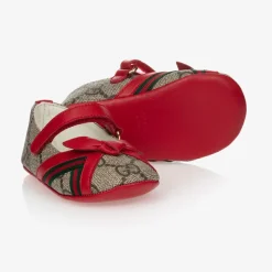 Red GG Ballerina Baby Pumps